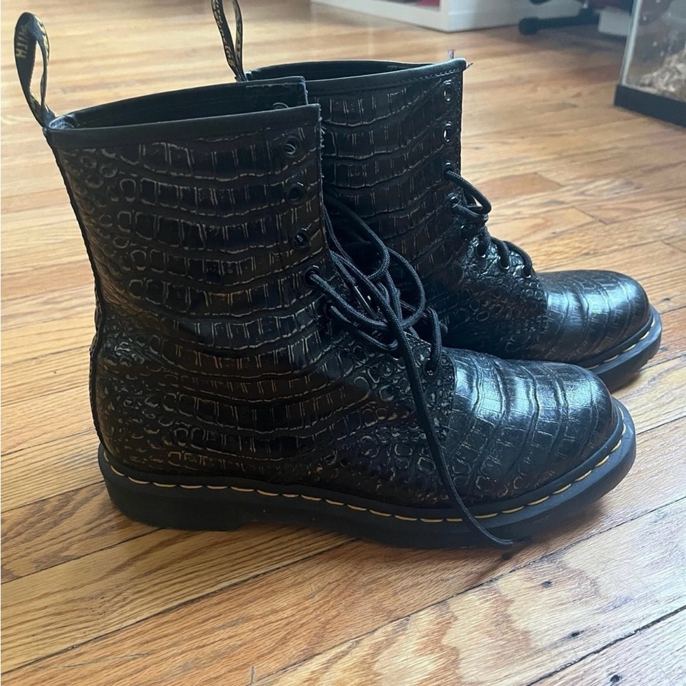 Croc print doc martens